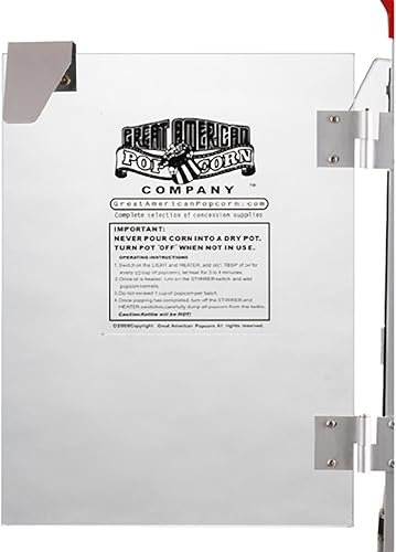 Miniatura 8 de Máquina de palomitas de maíz 6010 Roosevelt Top estilo antiguo de Great Northern 8onzas Popper Machine Rojo