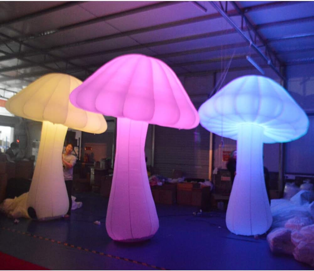 SAYOK Giant Inflatable Mushroom Decorations with Air Blower (1 Piece, 13.12ft Tall) Inflatable Decorations for Theme Park, Event, Party, Stage Decoration