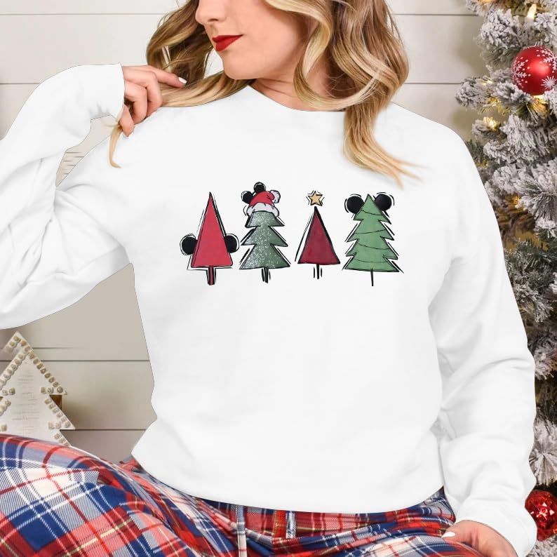 JINTING Christmas Sweatshirt for Women Christmas Tree Pullover Xmas Holiday Crewneck Sweatshirts Long Sleeve Top - Image 3
