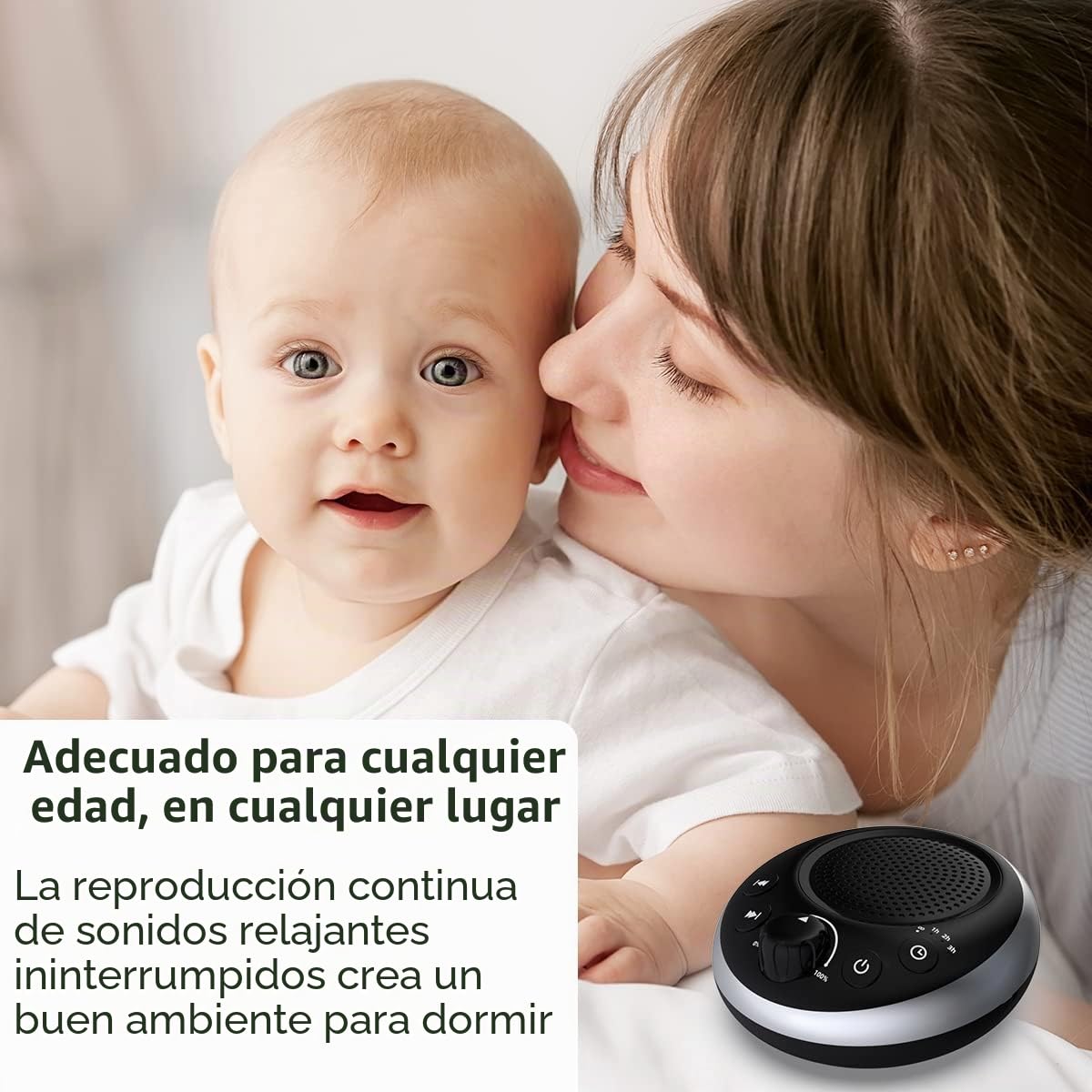 Máquina de sonido de ruido blanco fuerte, máquina de ruido marrón sin parar, 30 sonidos relajantes para bebés, niños y adultos, máquina de sueño de ruido rosa, 36 niveles Vol 4, función de memoria