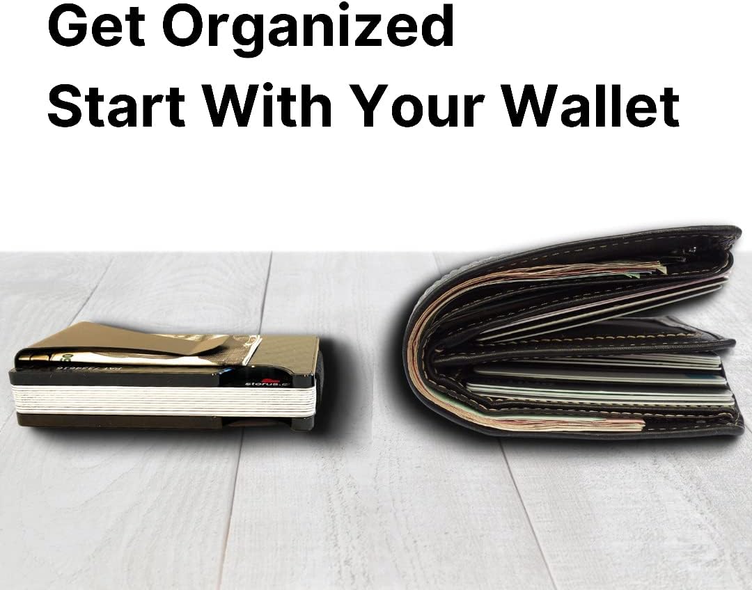 Storus Smart Wallet RFID Blocking Card Holder Money Clip Minimalist Slim Pocket Wallet for Men, Gift, Travel - Carbon Fiber