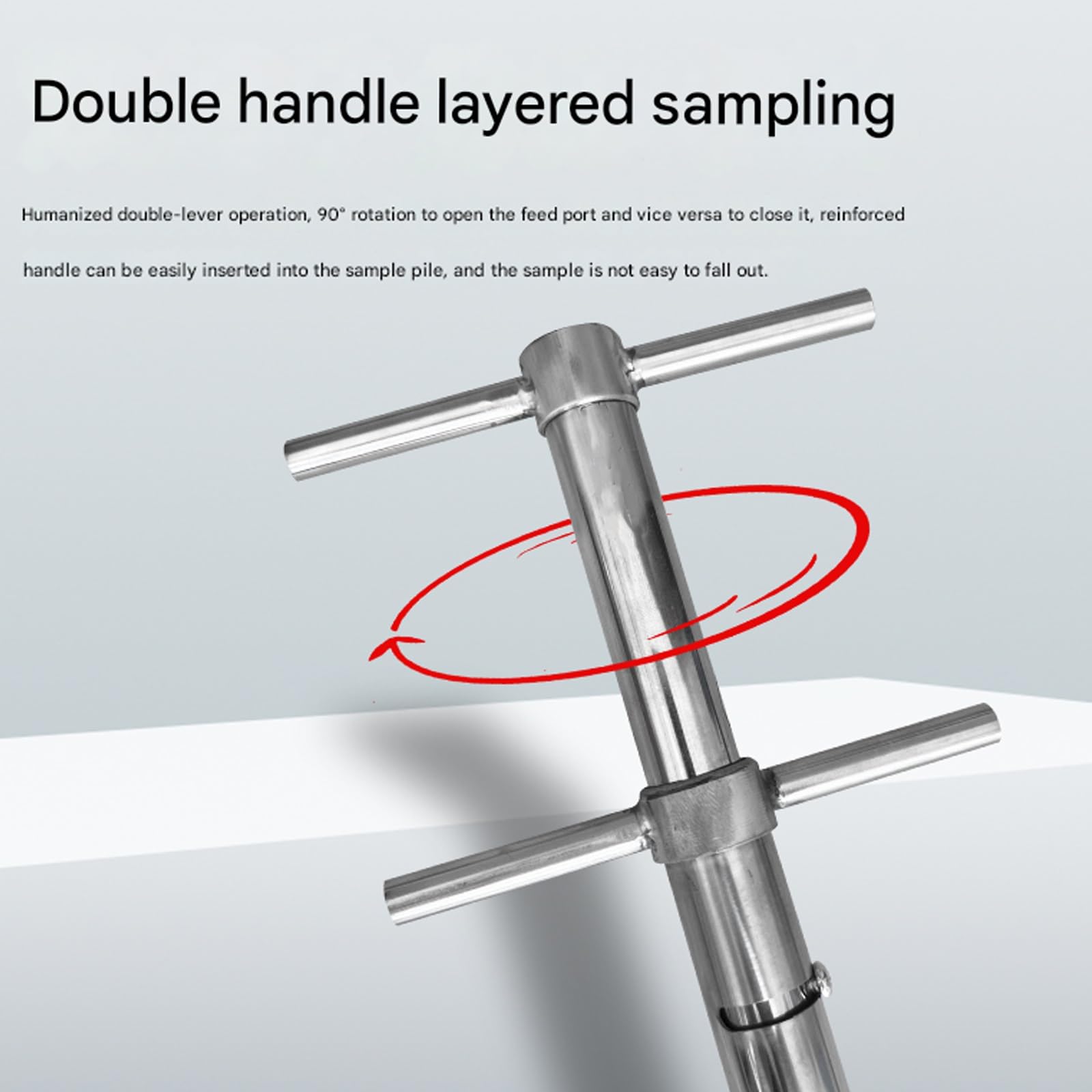 Campionatore rotativo di polveri per granuli solidi e granuli solidi, lunghezza 150 cm, per campionamento efficiente di fertilizzanti e cemento