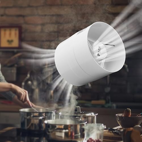 Miniatura 4 de Ventilador de conducto en línea DC12V de 4 pulgadas, ventilador de ventilación de escape con bajo ruido para sótanos, baños, cocinas y áticos (4