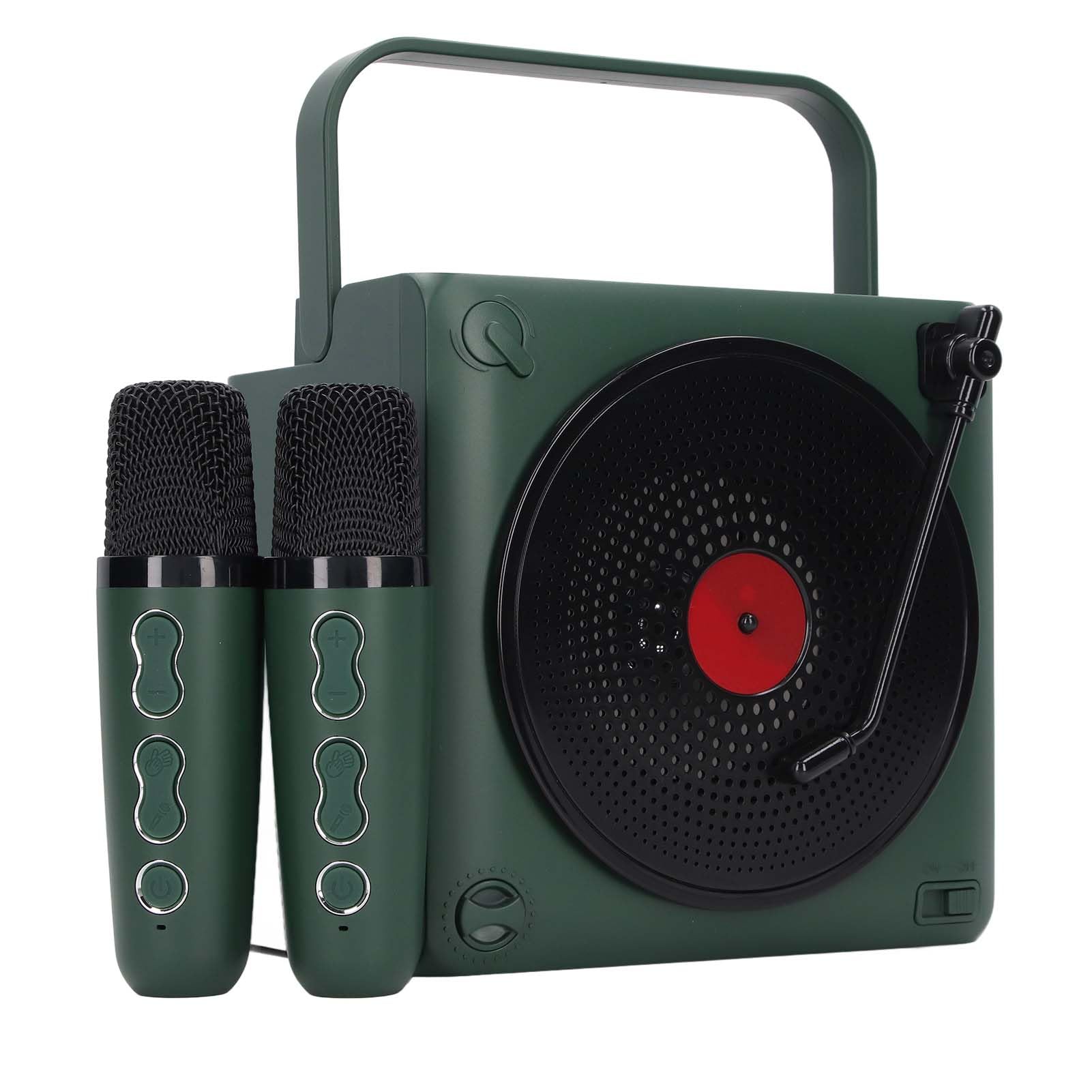 Macchina per Karaoke con Microfono Wireless con Batteria a Lunga Durata, Mini Portatile per Bambini, Adulti, Canta a Squarciagola, connettività (verde) (Verde)