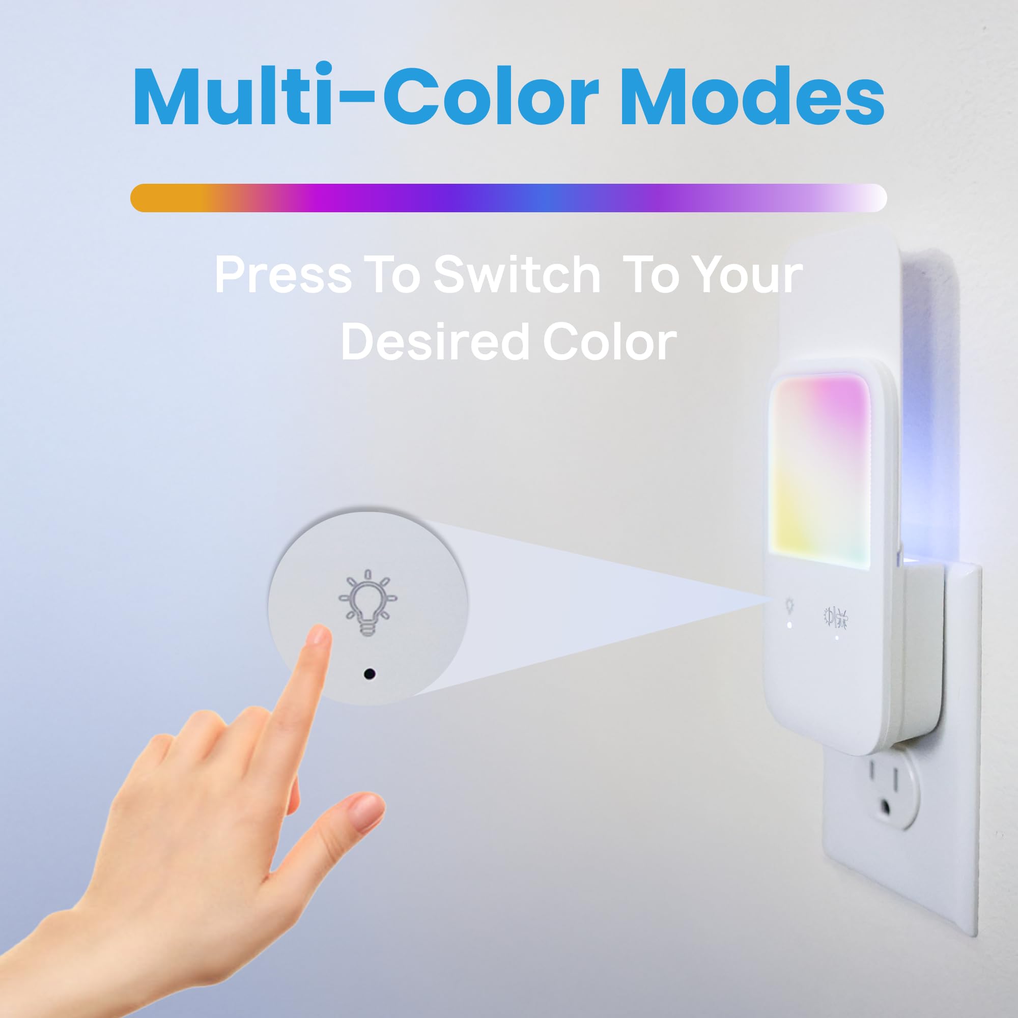 Plug-in Pułapka na muchy i lampka nocna, łapacz owadów do wnętrz, na komary, gonaty, muchy owocowe z lampką nocną RGB do domu, kuchni, biura (biały, 1 urządzenie z 5 samoprzylepnymi podkładkami