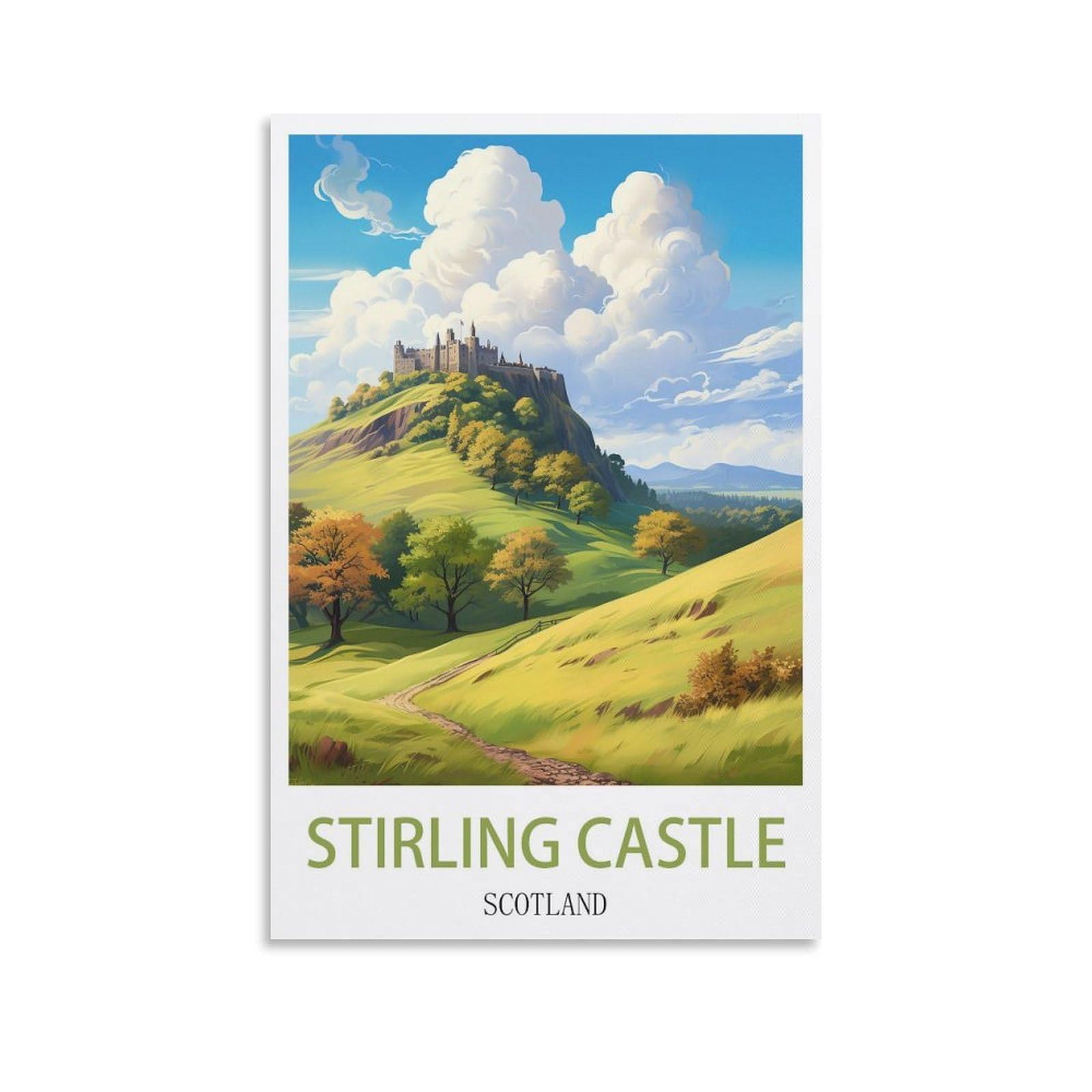 EZMLFA Diamond Art Kits Adults,Stirling Castle Scotland,5D Dimond Picture, Crystal Gem Art Crafts for Boys Girls, DIY Mosaic Creations Set for Home Decor 40x50cm