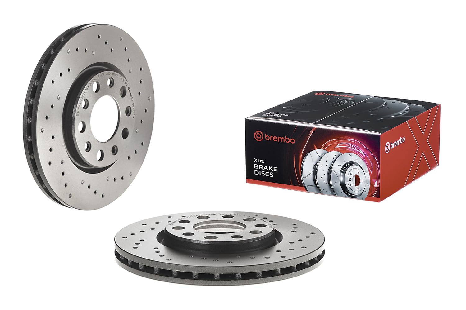 Brembo Xtra 09.A721.1X - Disco Freno Forato Anteriore, Set di 2