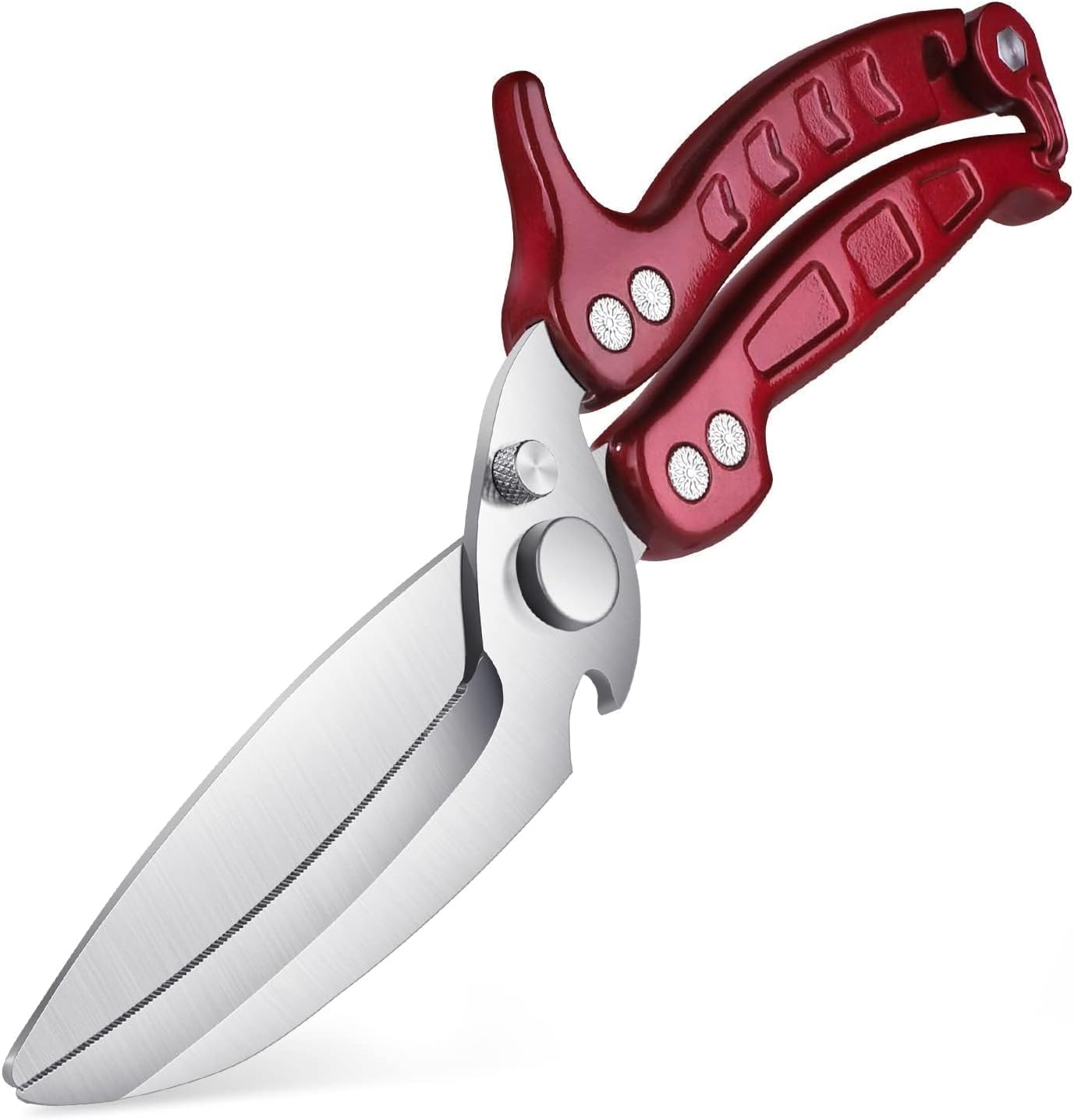 DRAGON RIOT Heavy Duty Poultry Shears - A Must Have Kitchen Shears for Chicken and Meat Cutting - Dishwasher Safe and Stainless Food Kitchen Scissors for Thanksgiving(Burgundy)