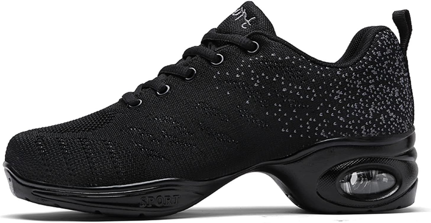 Women's Jazz Shoes Lace-up Dance Sneakers Lady Split Sole Air Cushion Modern Dance Shoes Platform