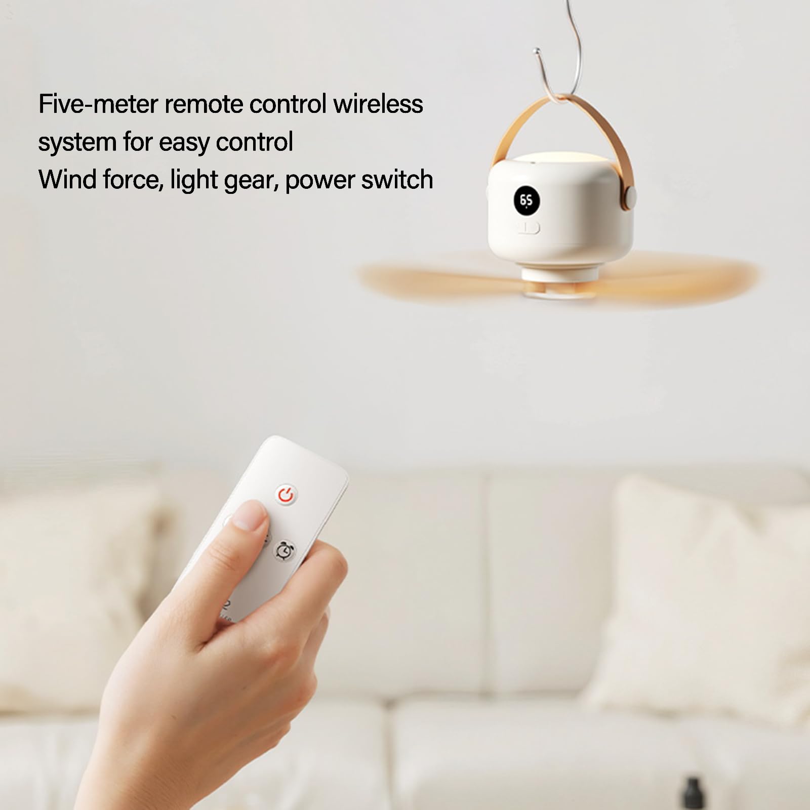 Ventilatore da soffitto staccabile foglie 3600mAh 7200mah batteria telecomando illuminazione regolabile per tende da campeggio all'aperto ventilatore tenda da campeggio