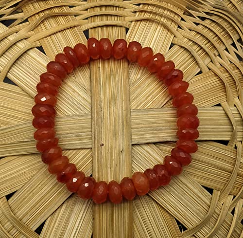 Bracelet perles cornaline 10mm facettées guérison lithothérapie - 2