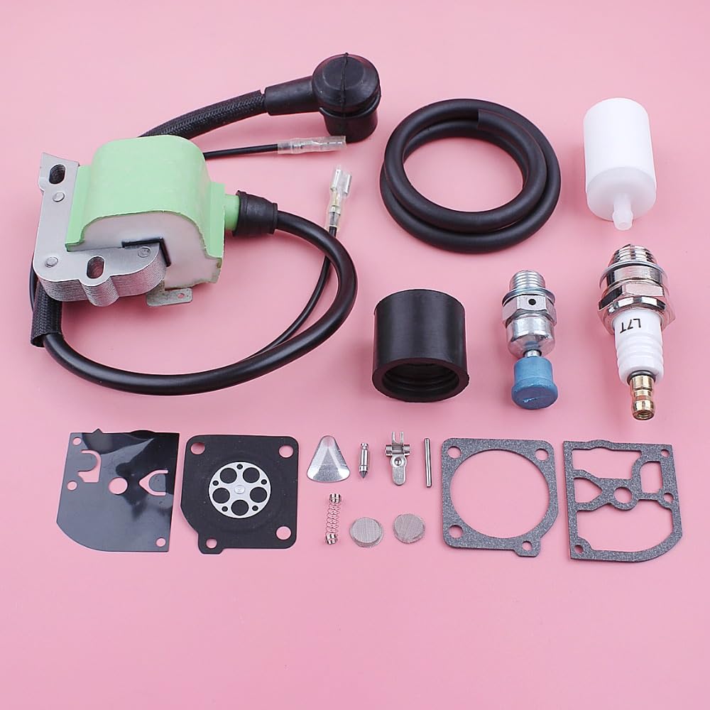 herramientas de jardín Línea de filtro de combustible de la bobina de encendido for husqvarna 50 51 55 del kit de reparación del carburador de válvula de descompresión reemplazar parte de repuesto