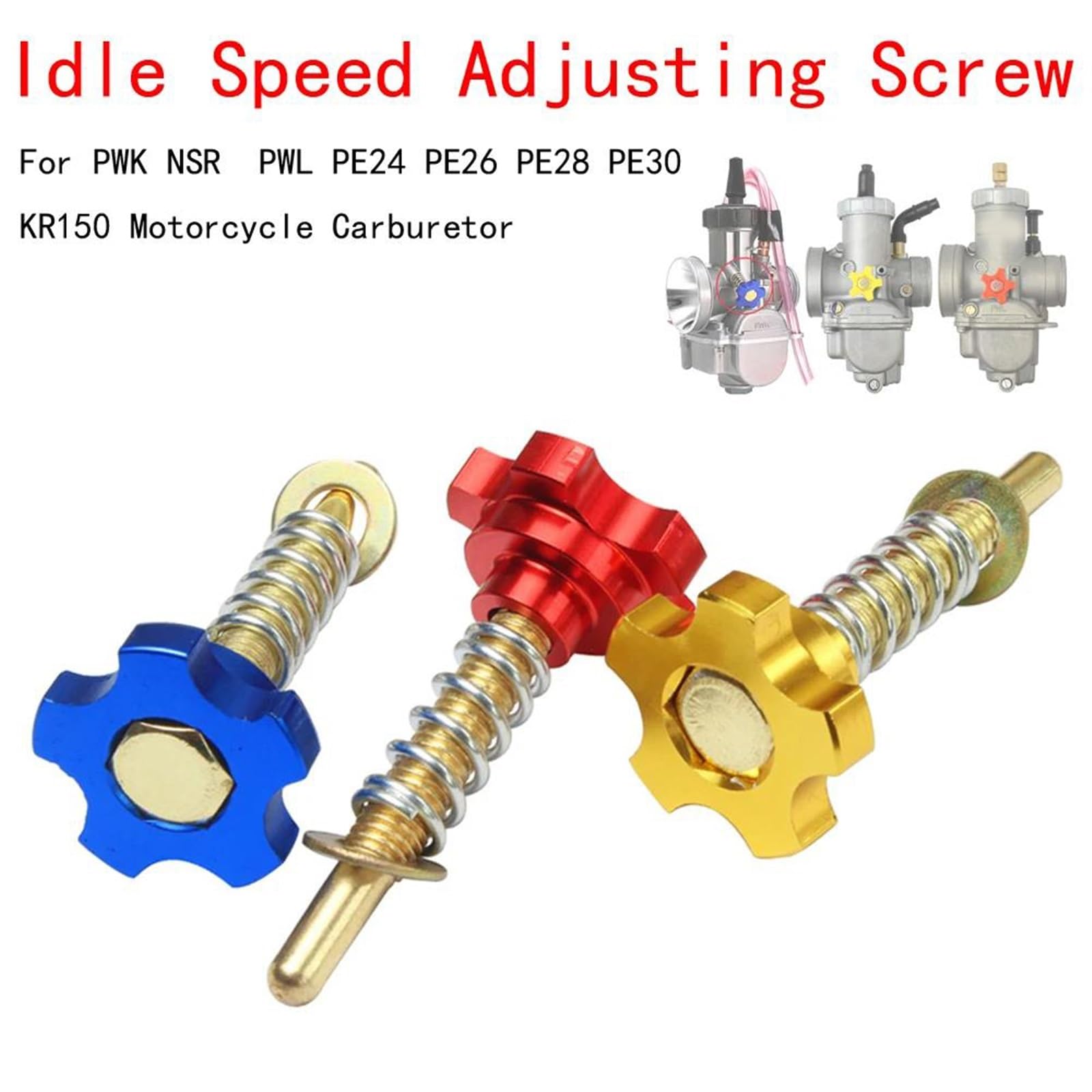 Accessoires Kit De Vis De Réglage De La Vitesse De Ralenti du Carburateur De Moto, pour P&w&k NSR PWL PE24 PE26 PE28 PE30 KR150 Carbs