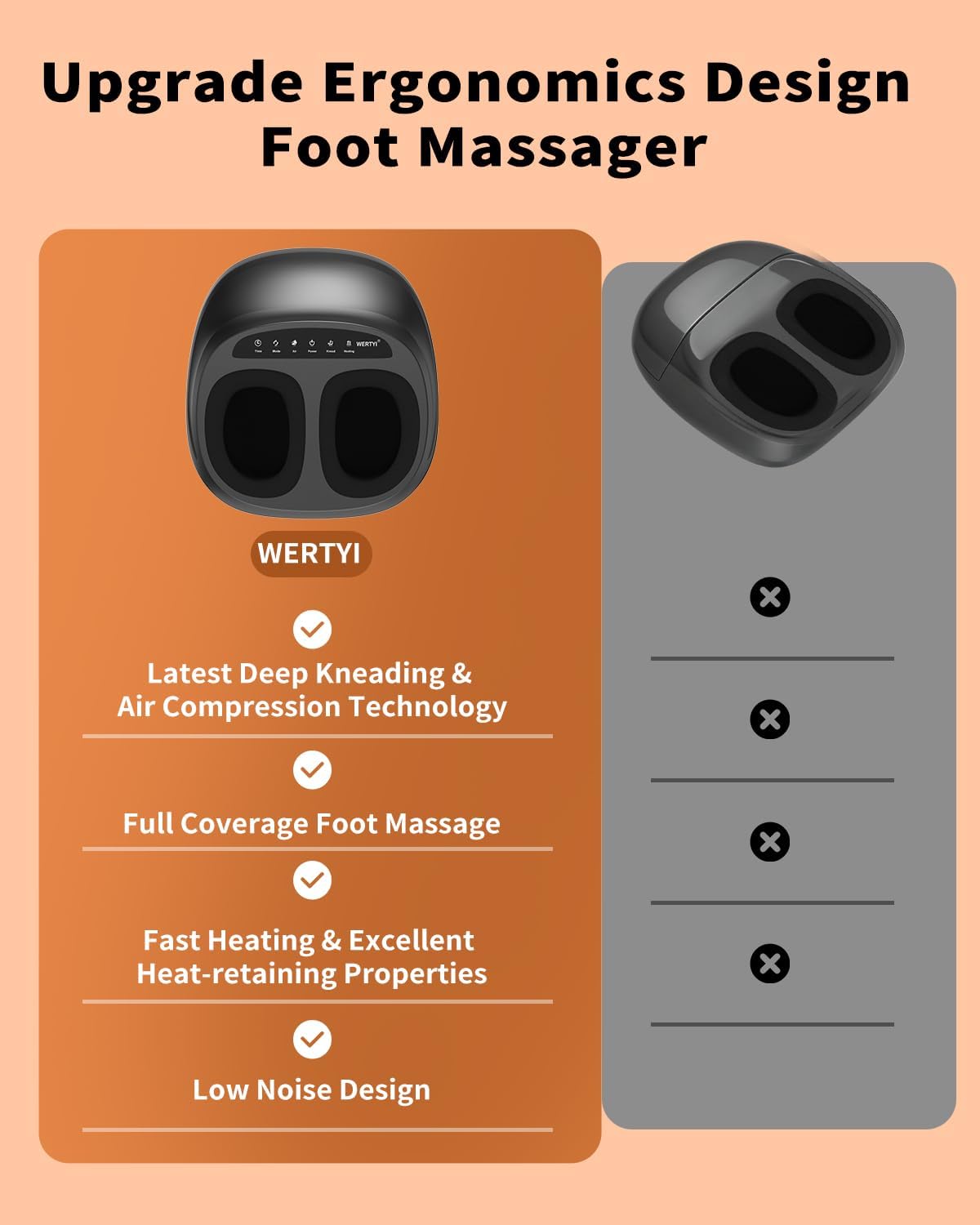 Foot Massager, Shiatsu Feet Massager with Heat, Remote Control, Multiple Massage Modes & Adjustable Intensity, Deep-Kneading Massager Fits Feet Up to Women Size 12, Black