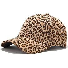 Baseball Cap, Unisex Sun Hat, Baseball Cap, Adjustable Outdoor Sun Protection Cap, Leopard Khaki, One size