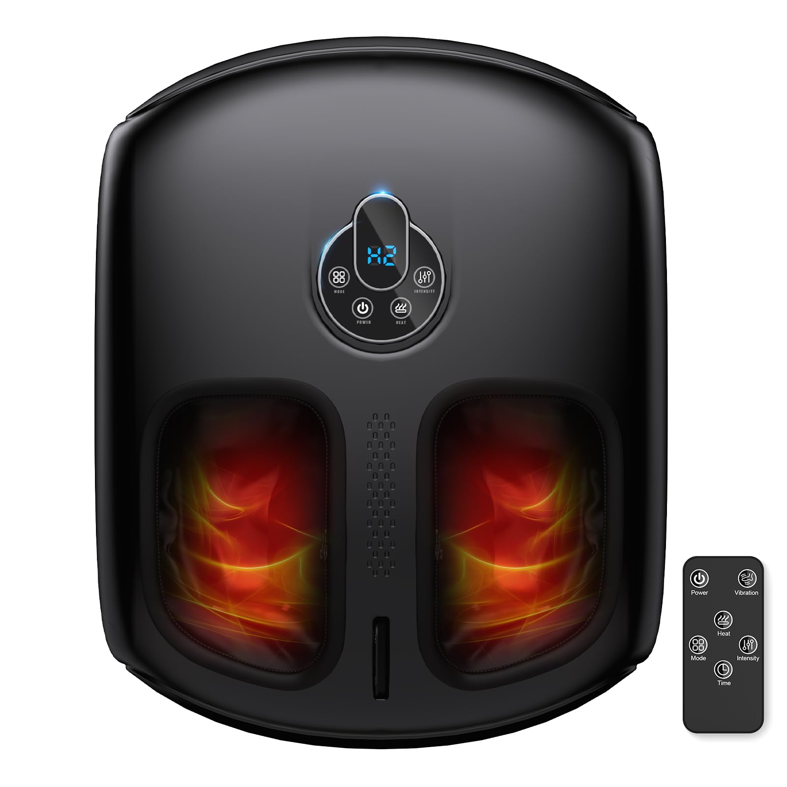 HTM Massaggiatore per Piedi con Calore – Shiatsu Profondo, Impastamento, Rotolamento e Compressione dell’Aria, 4 Modalità & 5 Livelli di Intensità, Controlli Versatili, Regalo per Uomo e Donna