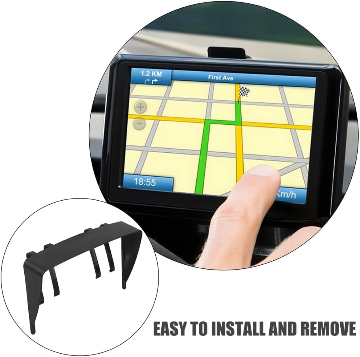 2sets Navigation Sun Shade Visor for Cars Portable Shield Easy Installation Fit for Automotive and Trucks Reduces Glare Protects Display from Sunlight
