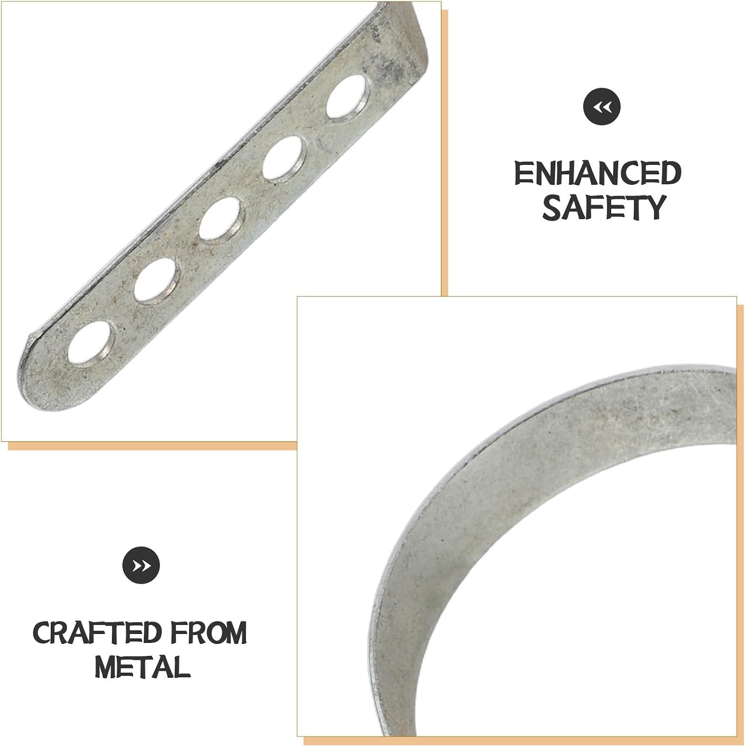 2pcs Silver Metal Muffler Mount Clamp for 50cc 80cc Motorbikes