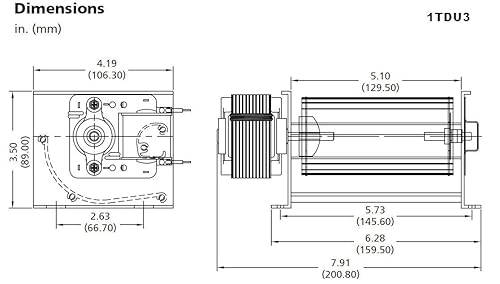 Miniatura 3 de Dayton 1TDU3 Ventilador de Transflujo, 115V