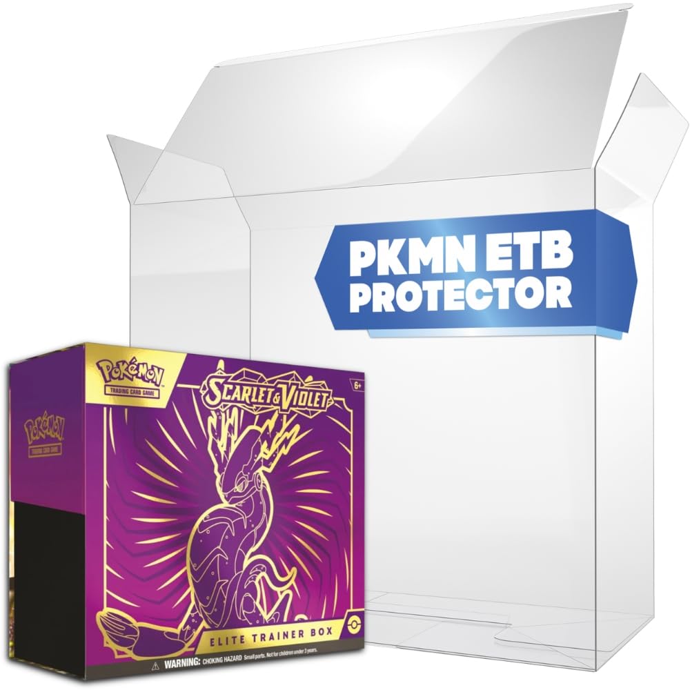 Fanatiko ETB Protective Case Gold 0.5mm - Pokemon ETB Case with UV Protection - Crystal Clear Elite Trainer Box Display with Anti-Scratch Film - Booster Box Protector