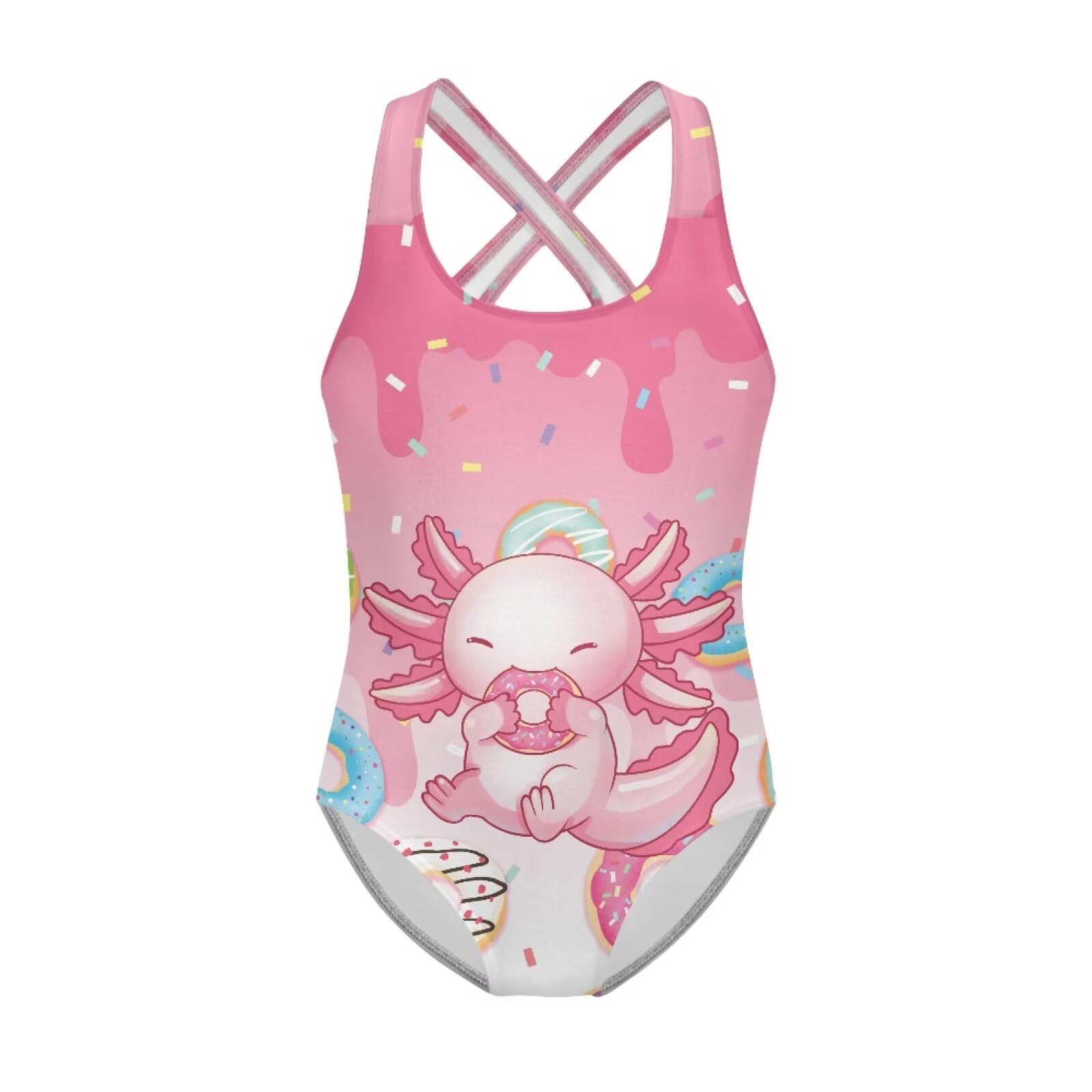Girls Swimsuit Criss Cross Back 1-Piece Summer Beach Swiwmear