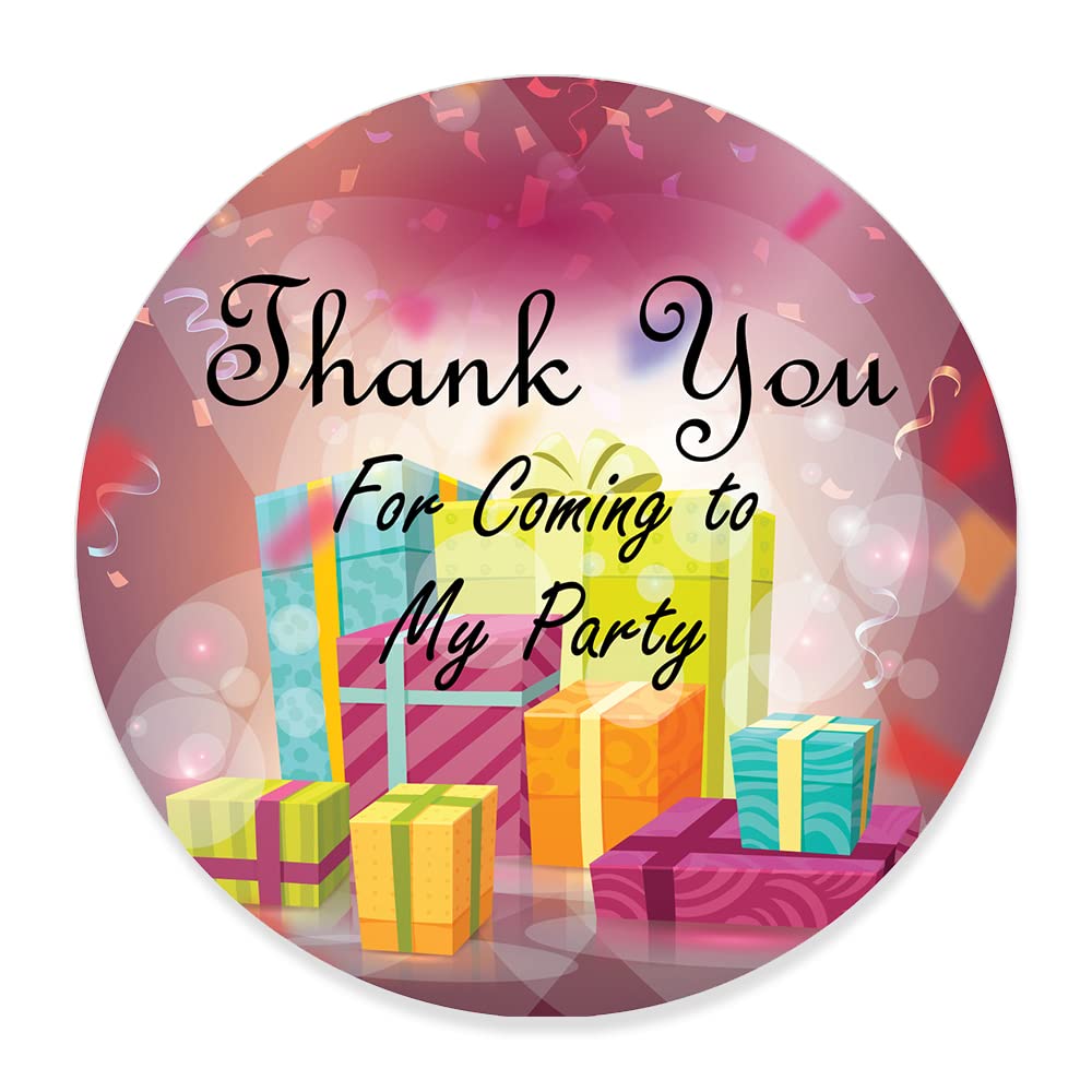 48 Thank You for Coming to My Party Stickers (45 mm) Round Paper Thank You Stickers for Party Bags, Sweet Cones, Cake Boxes Papa Prints®
