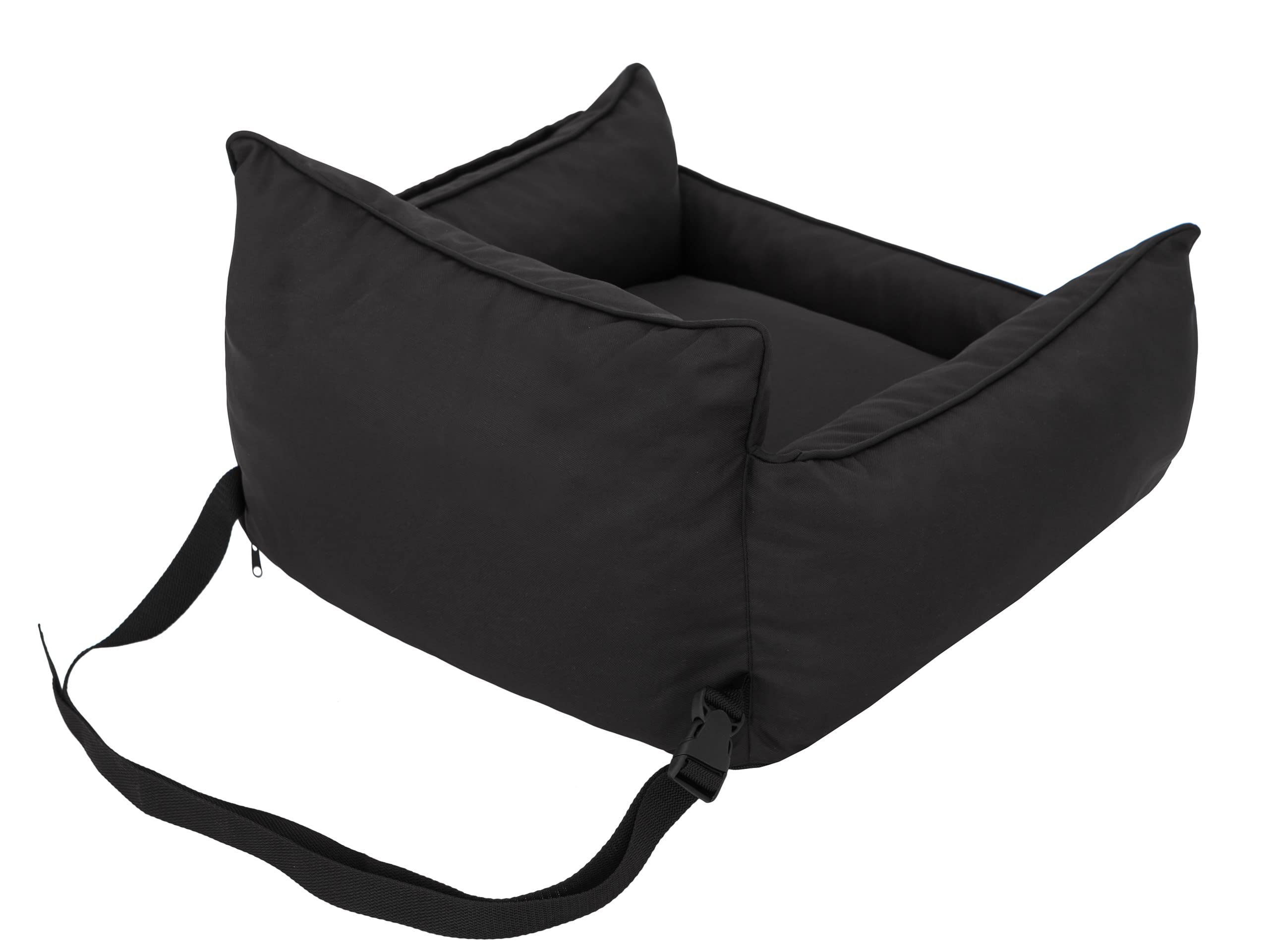 Hondenautostoel, hondenbox, hondenbed, transportboxen, achterbank, hondendeken, hondenmand, kattenbed, voor kleine honden, grafiet, 57 x 55 x 30 cm