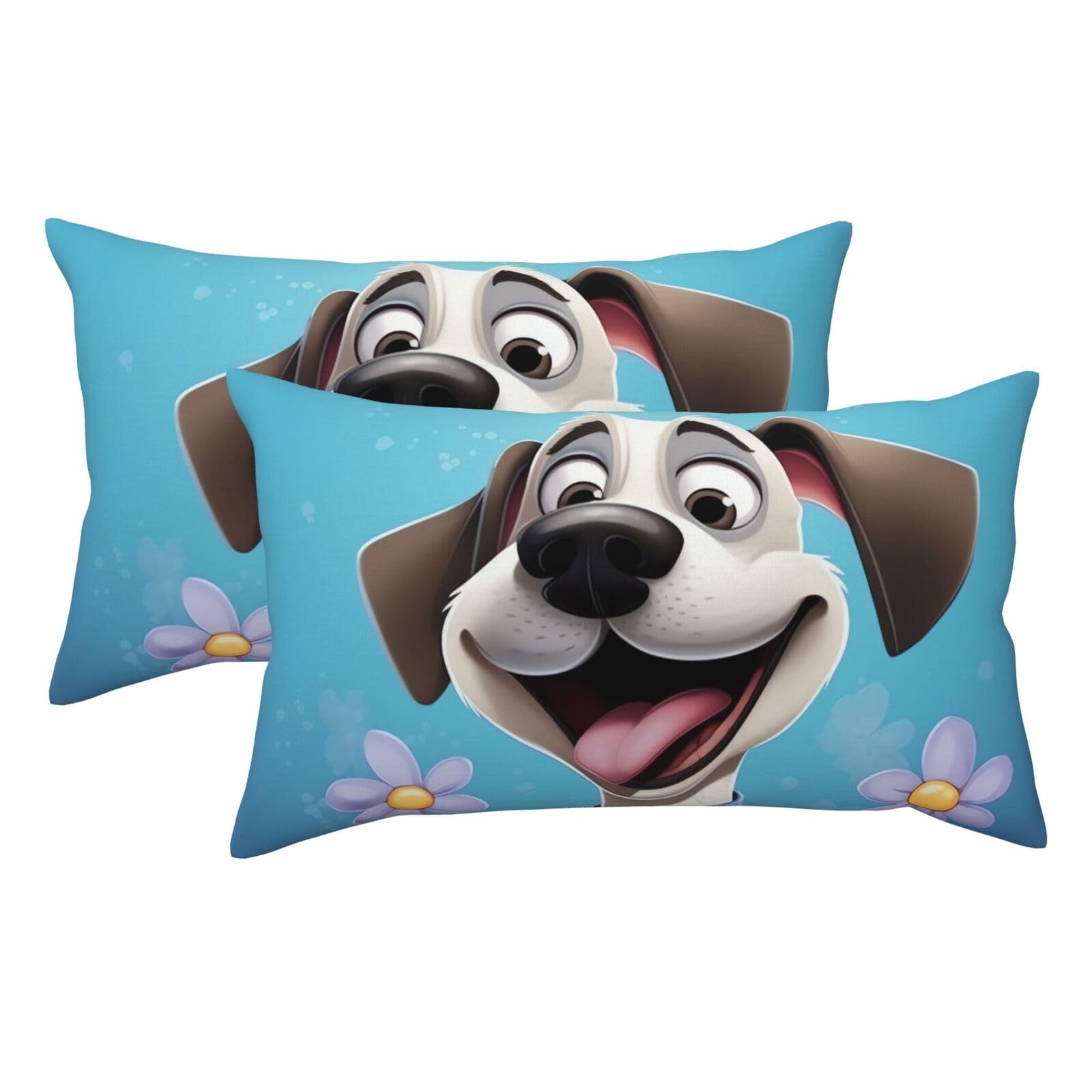 2 Pack King Size Pillow Cases for Hair and Skin Soft Breathable Pillow Case Covers with Hidden Zipper Dog Pillowcase 20x36 Inches Pillow Covers for Sleeping Gift