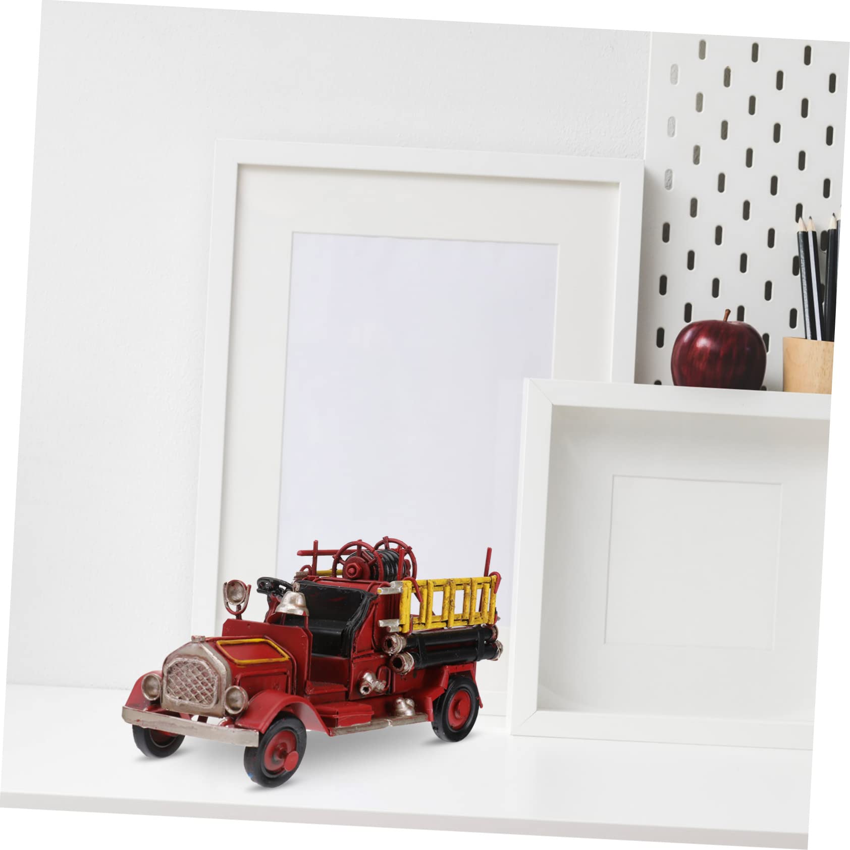 Retro Eisen Feuerwehrwagen Modell, Vintage Deko Figur für Schreibtisch