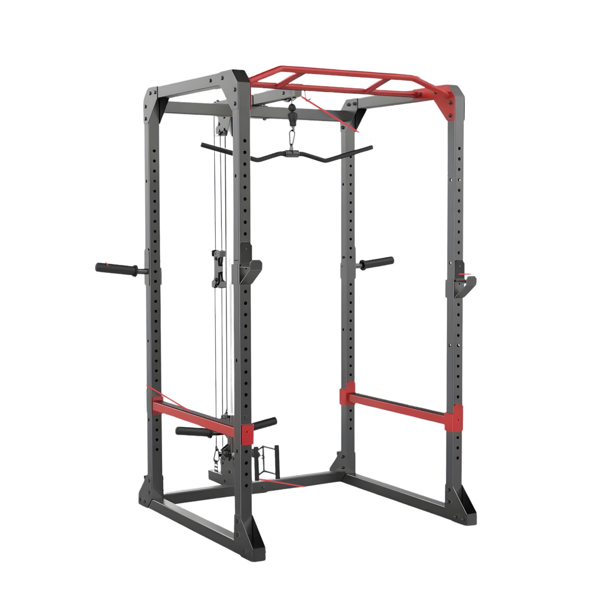 Power Rack | Heavy Duty 300 Kg Squat Rack with Pull Up Bar | 84 Kg Full Cage Frame | Adjustable Safety Bars & J-Hooks | Home Gym & Commercial Strength Training Equipment-image-28