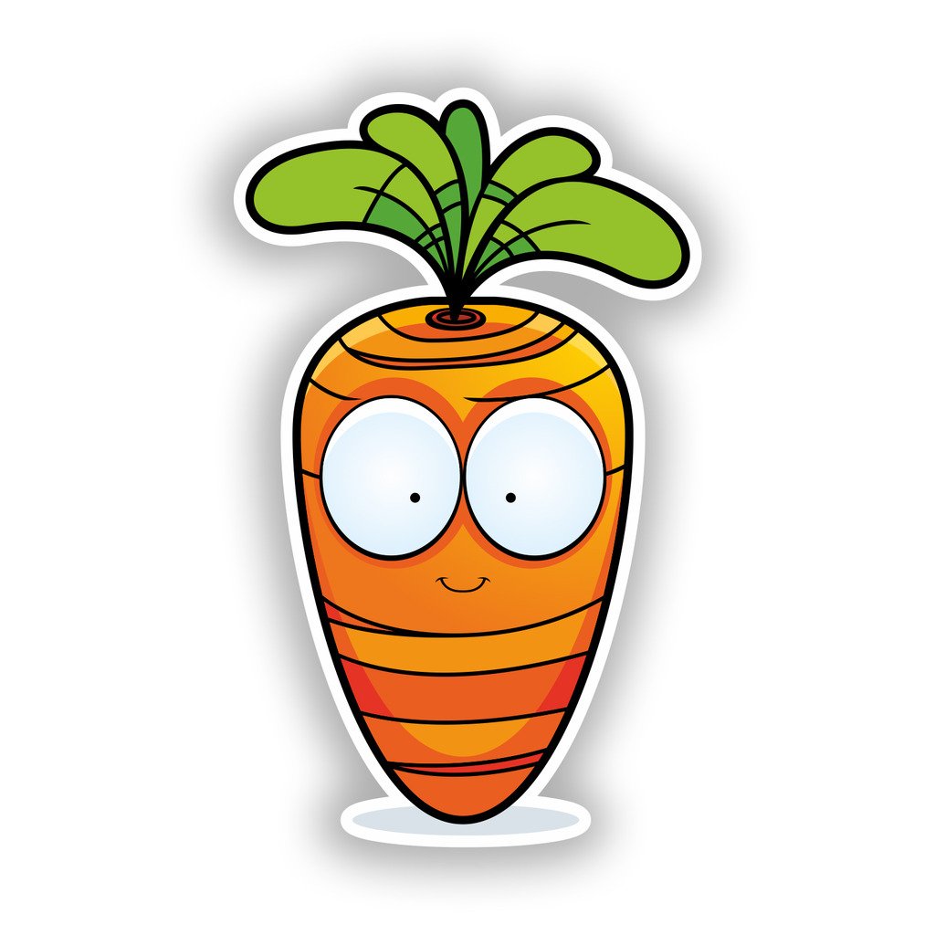 Destinationvinyl Multi 2 X 10Cm/100Mm Happy Carrot Vinyl Stickers Travel Luggage #10686