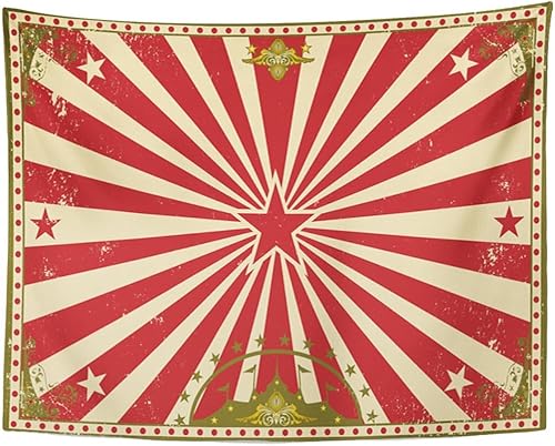 Emvency Tapiz de carnaval circo vintage para tu tamaño, marquesina, cabaret, decoración del hogar, para colgar en la pared para sala de estar,