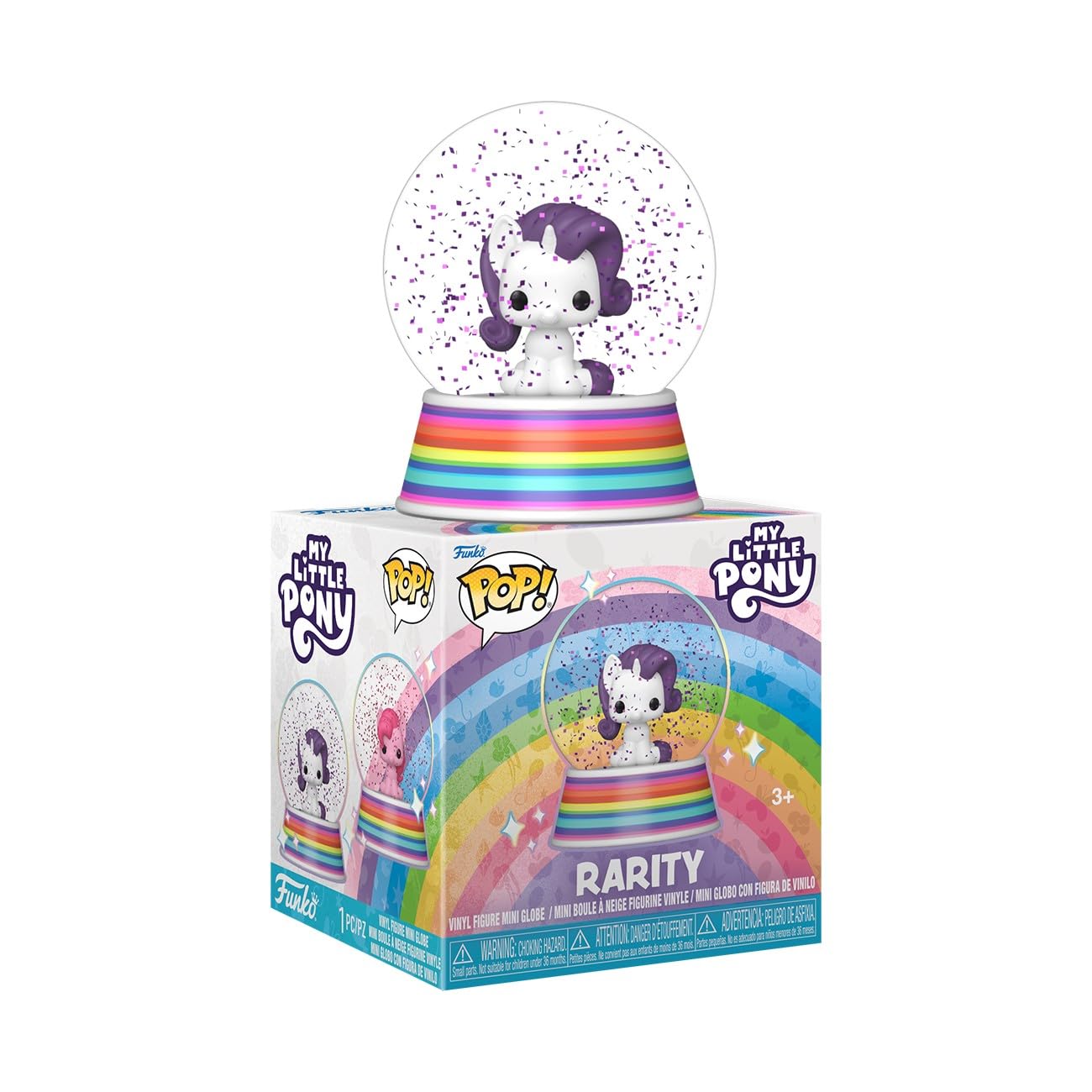 Funko Pop! Mini Glitter Globes: My Little Pony - Rarity - Collectable Vinyl Figure - Gift Idea - Official Merchandise - Toys for Kids & Adults - Cartoon Fans - Figure for Collectors & Display