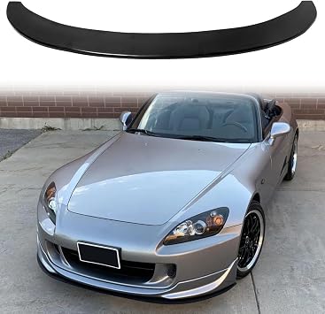 Universal Front Bumper Lip, Unpainted Black Polyurethane Front Lower Chin Spoiler Protector for Most SUV, Sedan,Coupe, 1 piece