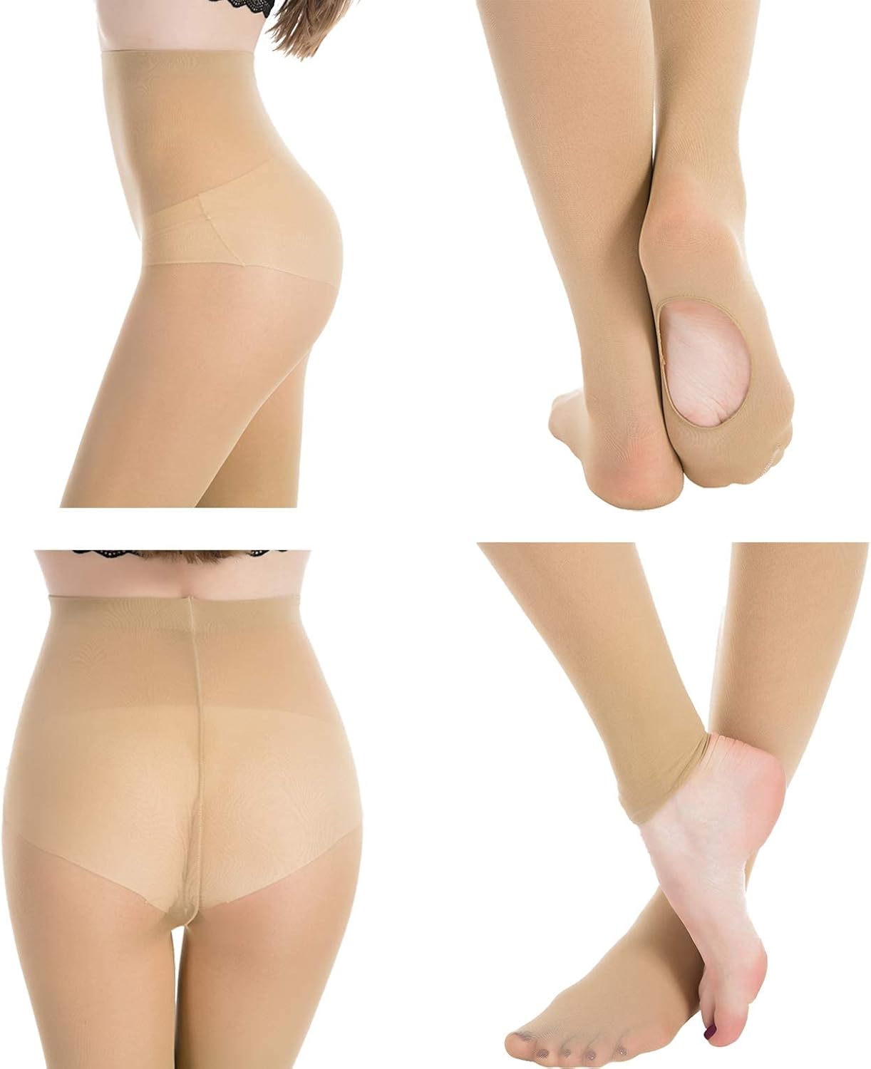 MANZI 1-3 Pairs Women's Girl's Dance Tights Convertible Transition Ballet Tights 40D - Image 3