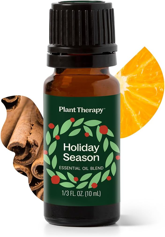 Holiday Season Essential Oil Blend, 10 mL (1/3 oz), 100% Pure, Undiluted, Great for Use in Essential Oil Diffusers and Natural DIY Crafts