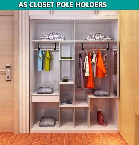 Miniatura 6 de AYSUM Paquete de 10 soportes de barra de cortina de 1 pulgada, soporte para barra de cortina, soportes para barra de cortina de ducha para barra de