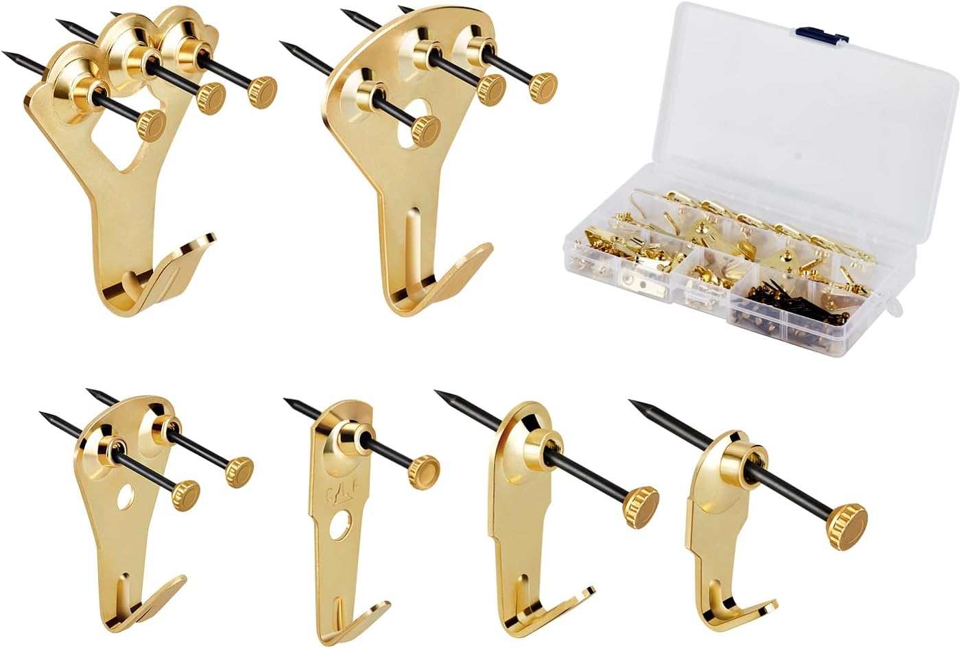 127 Pcs Picture Hanging Kit, Heavy Duty Hanging Hooks with Nails for Drywall/Wooden Wall, Picture Hangers for Canvas/Frames/Decoration,Metal Wall Hangers Holds Up to 10-100 lbs
