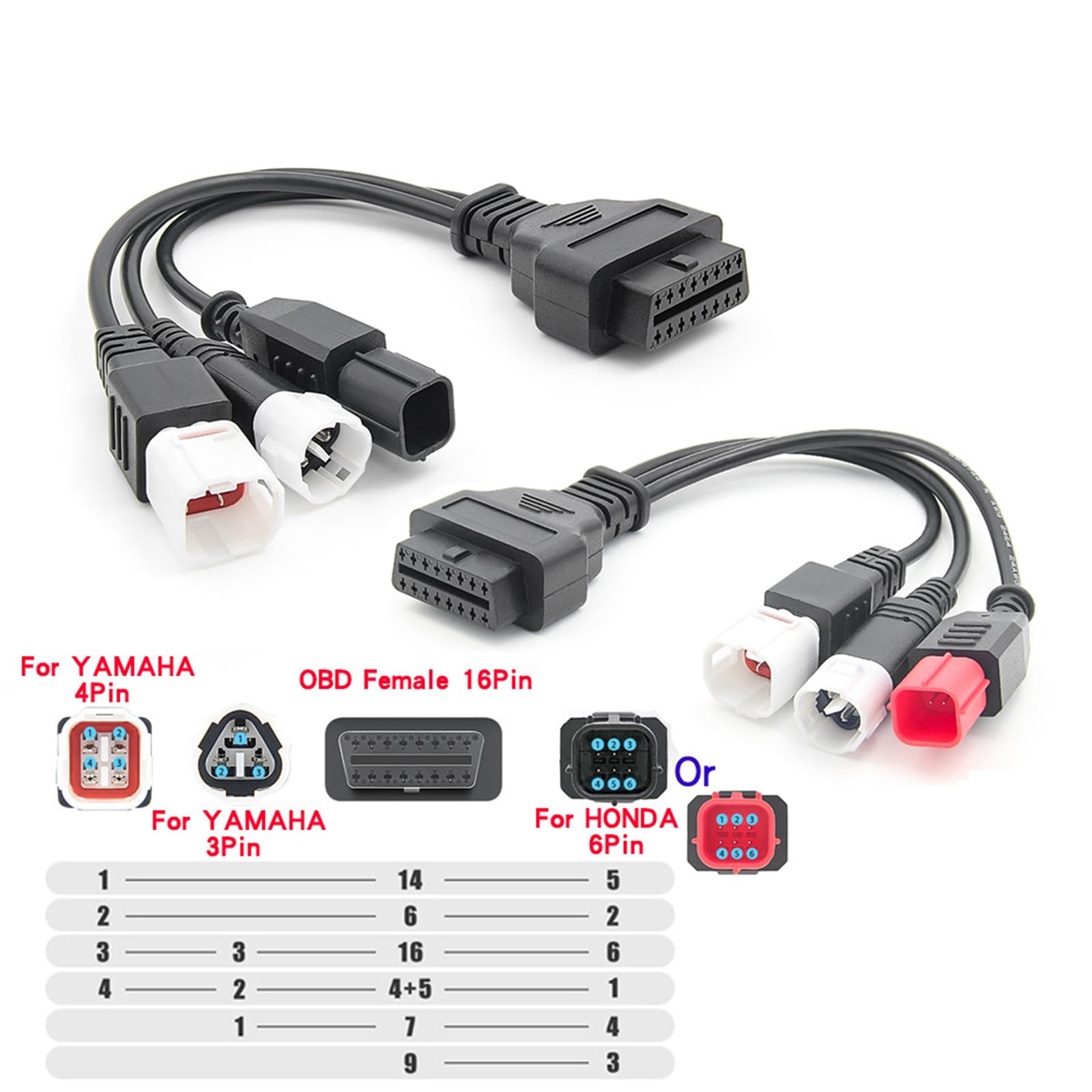 Kabel diagnostyczny OBD2, 3, 4, 6-biegunowy, OBD2, czytnik kodów błędów, adapter do motocykla, OBD-II, system silnika, narzędzia diagnostyczne, części motocyklowe, kompatybilne tylko z motocyklami