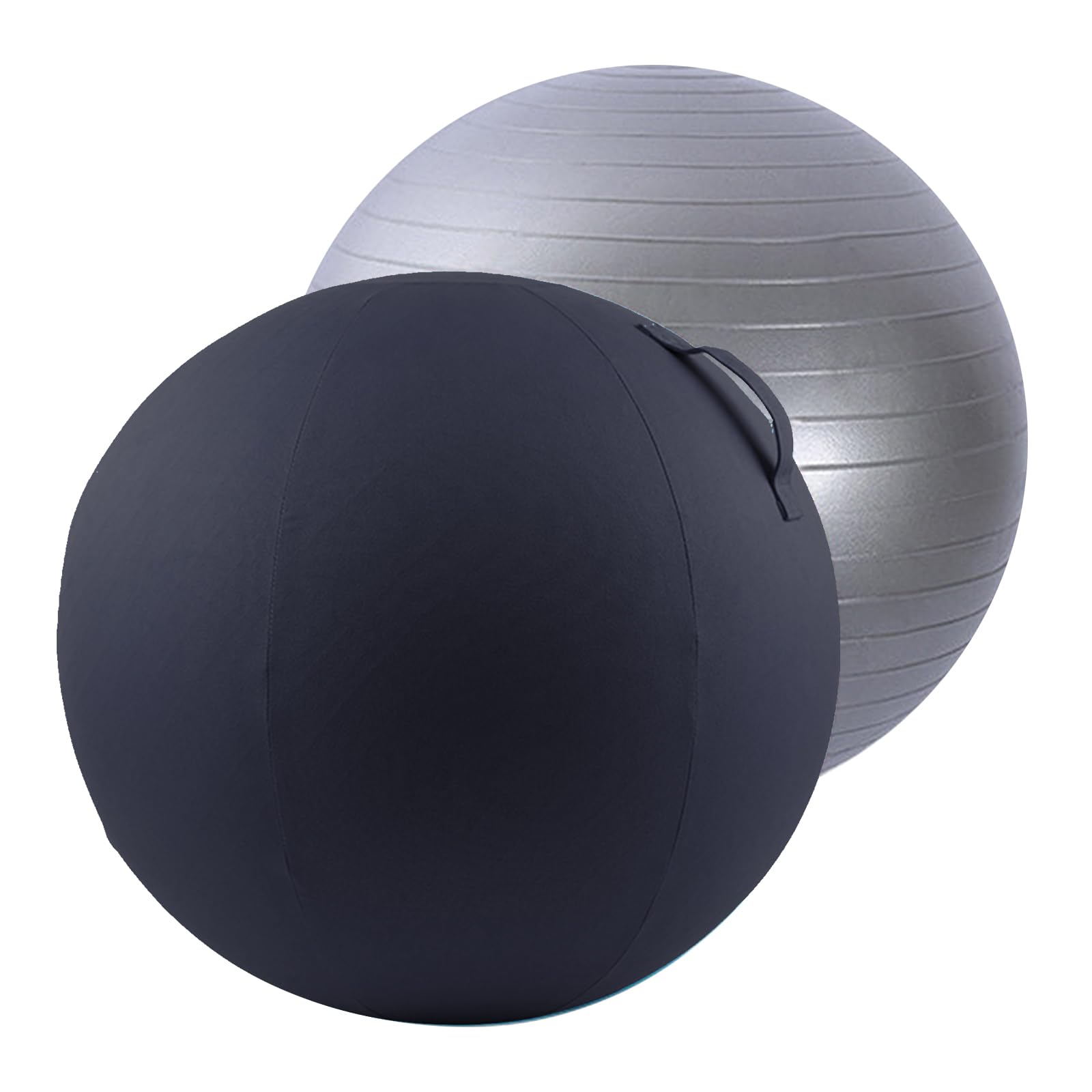 Stoff-Sitzball 65cm, Yoga-Ball-Schutzhülle, Ergonomische Sitzmöbel für Büro und Heimbüro, Solid Farbe Baumwolle Yoga-Ball-Abdeckung Bequem und Atmungsaktiv, Ballauflage - Waschbarer
