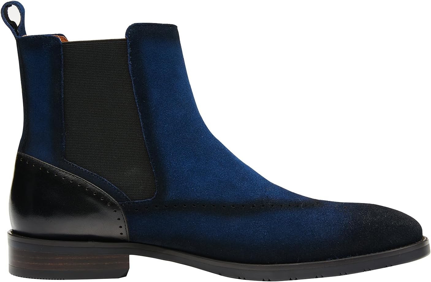 Santimon Mens Suede Chelsea Boots Wingtip Leather Brogue Boots Non Slip Formal Dress Casual Work Boots For Men
