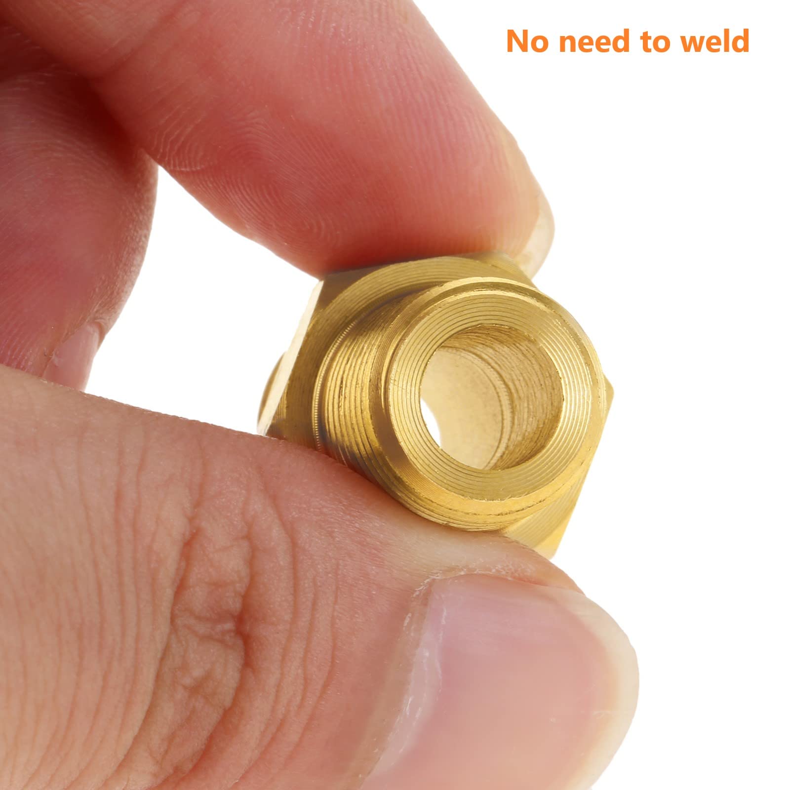 Brass Tube Adapter Brass Flare Tube Fitting Coupling - 3/8 Male Flare X 1/4 Female NPT Thread (2 Pack) Pipe Thread Tape - View #5
