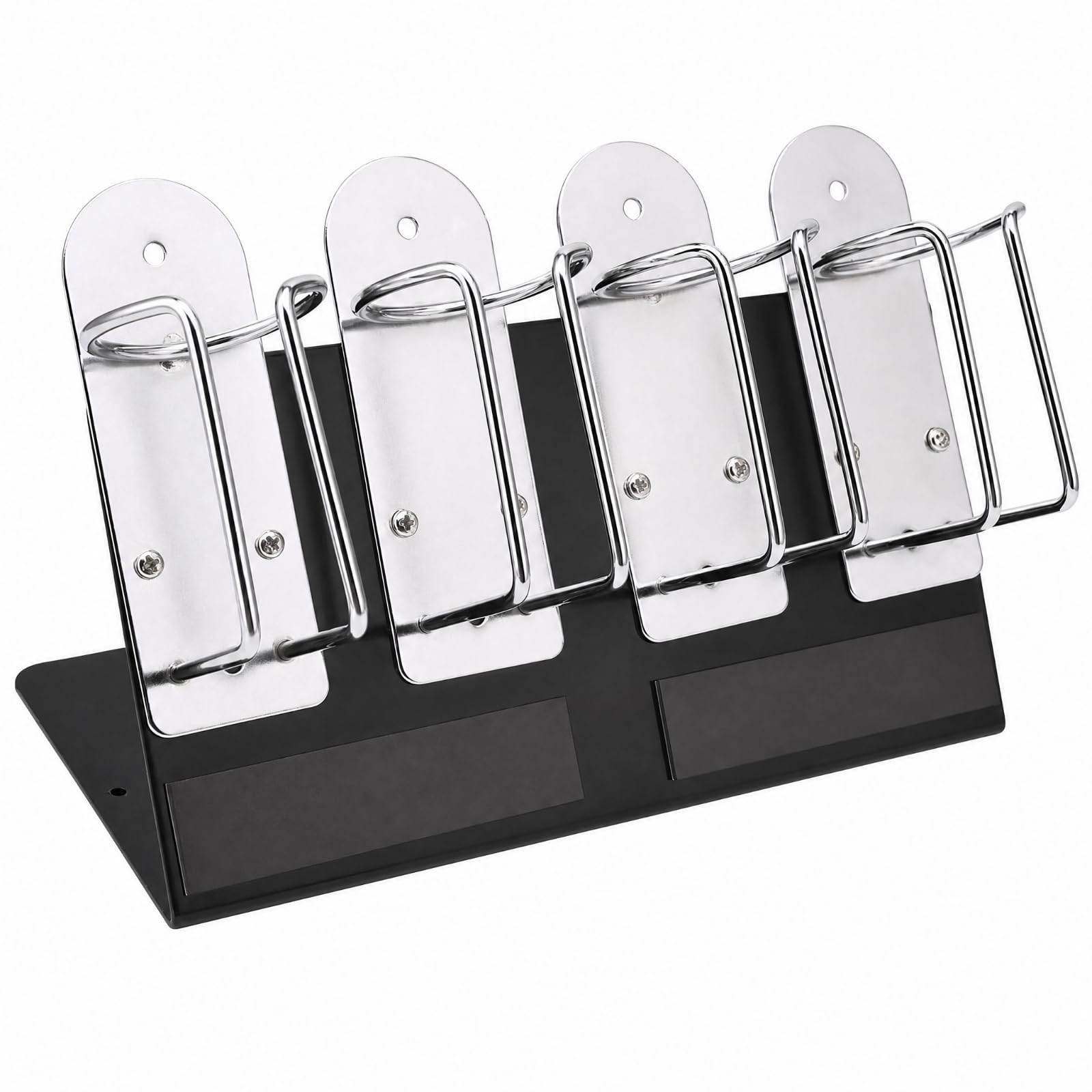 B Baosity Organizador Aseo Desmontable Soporte Pie con Base Negra y Clip Acero Inoxidable Compacto para Estilistas, Peluquerías