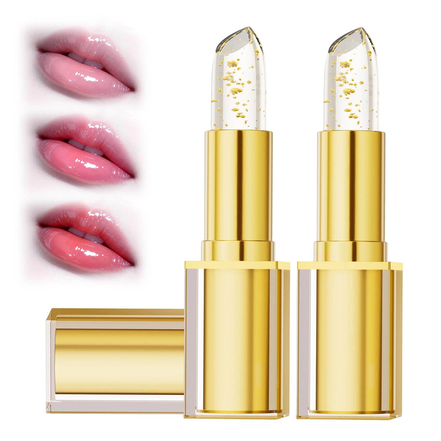 MVC Color Changing Lipstick, pH Lipstick Color Changing Long Lasting, Transferproof Tinted Lip Balm, Mother's Day & Birthday Gift (Rose Pink - 2 Count)