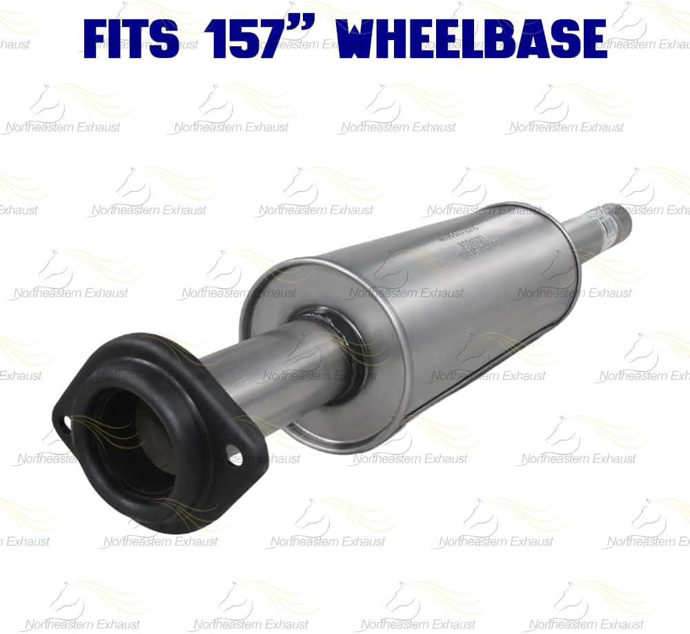 Exhaust Resonator & Flex Pipe w/Muffler Kit Compatible with Ford F-150 2011-2014 3.7L 157" WB | Stainless Steel | Northeastern Exhaust | Includes Clamps and Bolt Kit | Direct-Fit Replacement
