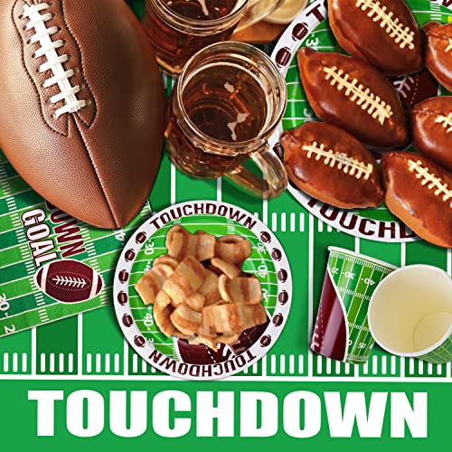 Football Party Supplies Kit - Serve 25, Includes Dinner & Dessert Plates, Napkins, Cups, Tablecloth - Perfect for Football Birthday & Gameday Tailgate Parties - Thumbnail 4