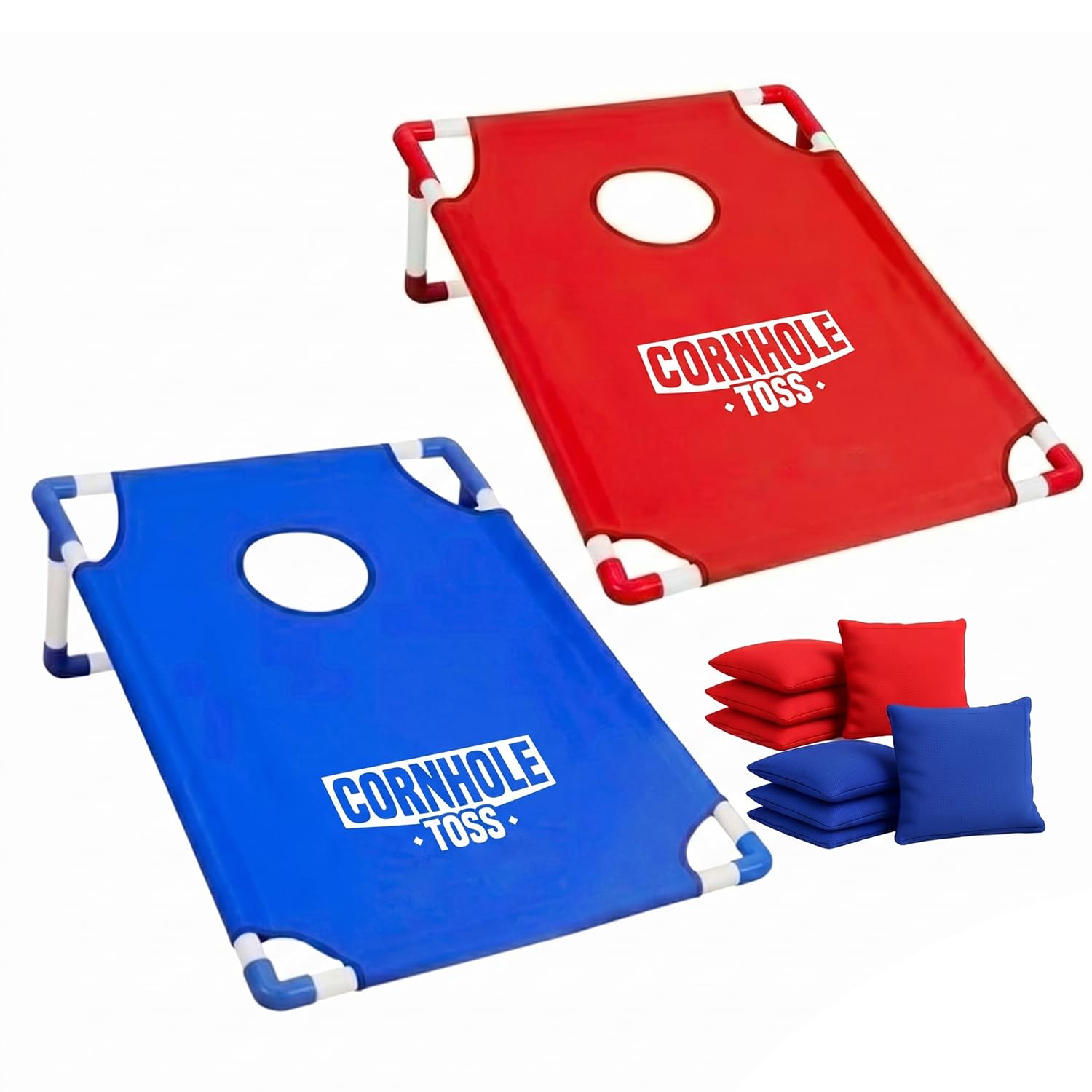 Cornhole Toss – Lightweight & Foldable Fabric 90×60 cm – Set with 2 Boards + 8 Bags + Carrying Bag – Outdoor Game for Kids & Adults – Garden, Beach, Camping – Original Corner — image 1
