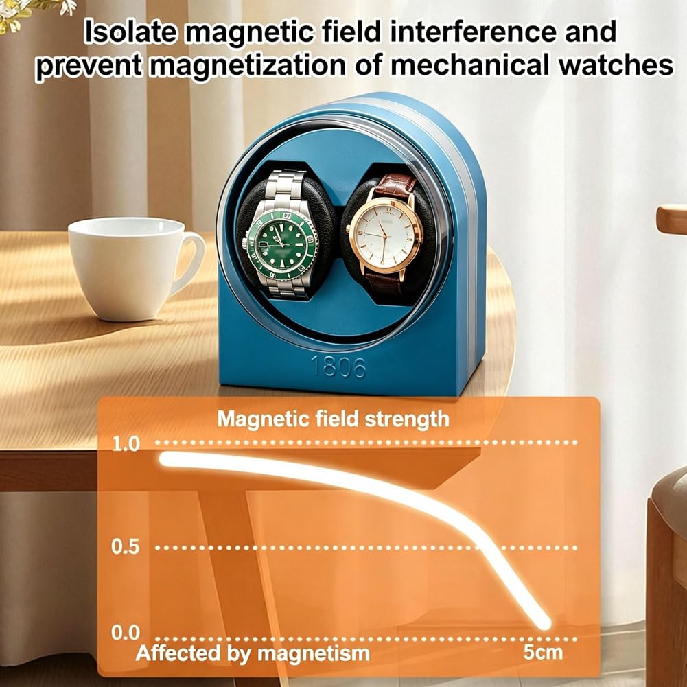 Relojero Automatico, Caja Giratoria Relojes Automaticos Blue