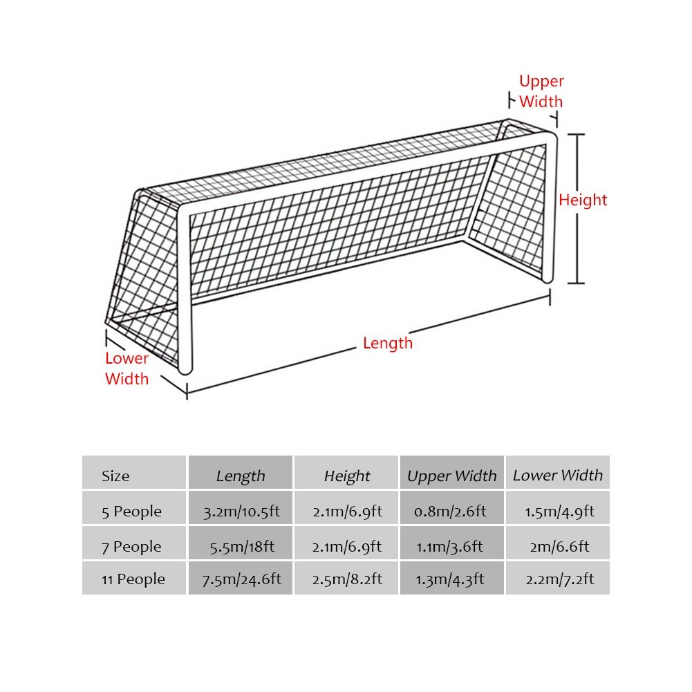 VGEBY Red para Portería de Fútbol, 10 x 7ft / 18 x 7ft / 24 x 8ft para Formación Práctica Entrenamiento Partido