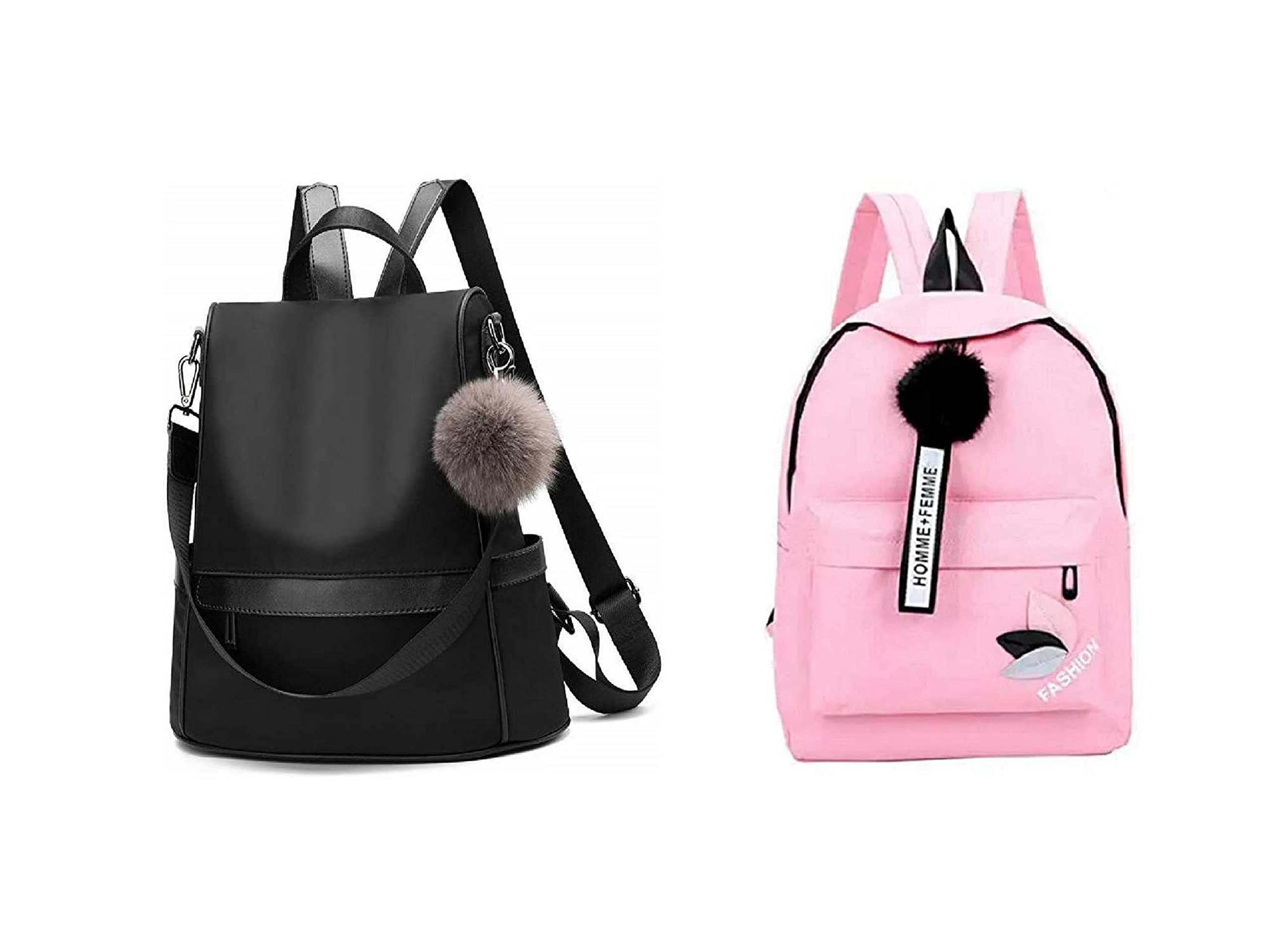 Divyansh CollectionMedium Size Latest Backpack with keychain for Girls For office, college purposes| Ladies Backpack(set of 2)